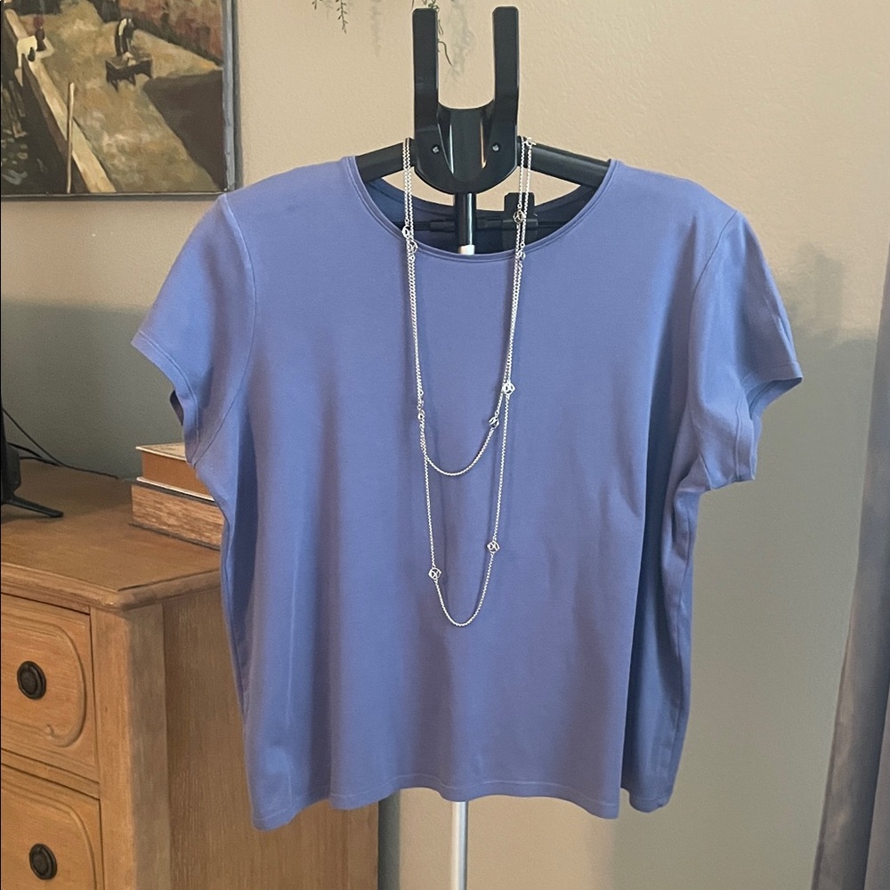 Eileen Fisher cotton Elegant Blue Women's Top EUC 🎀